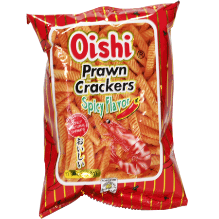 Oishi Prawn Crackers Spicy Bigger Size 90gr